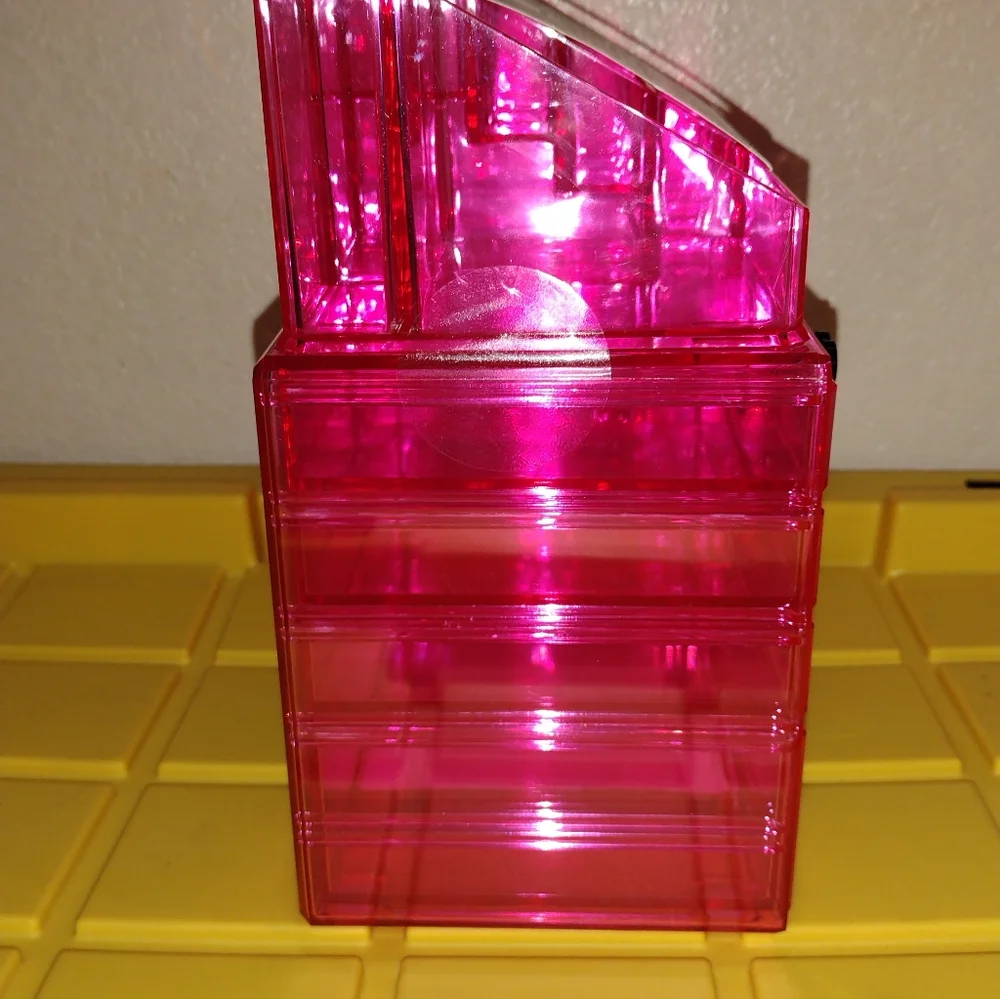 JUICY COUTURE STACKÀBLE COSMETIC ORGANIZER CLEAR PINK JUICY COUTURE ORGANIZER